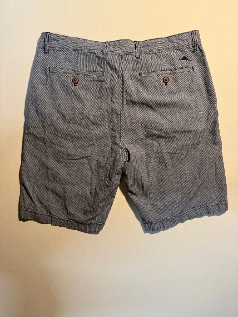 Tommy Bahama Light Blue Flat-Front Linen-Blend Shorts